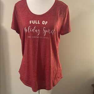 Festive Red Graphic Tee for Women